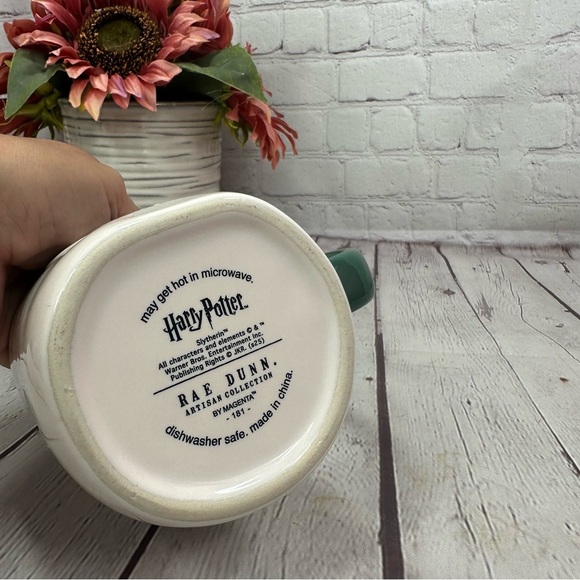 NWT rae dunn & harry potter collaboration Slytherin Green White Mug fandom - Picture 4 of 6